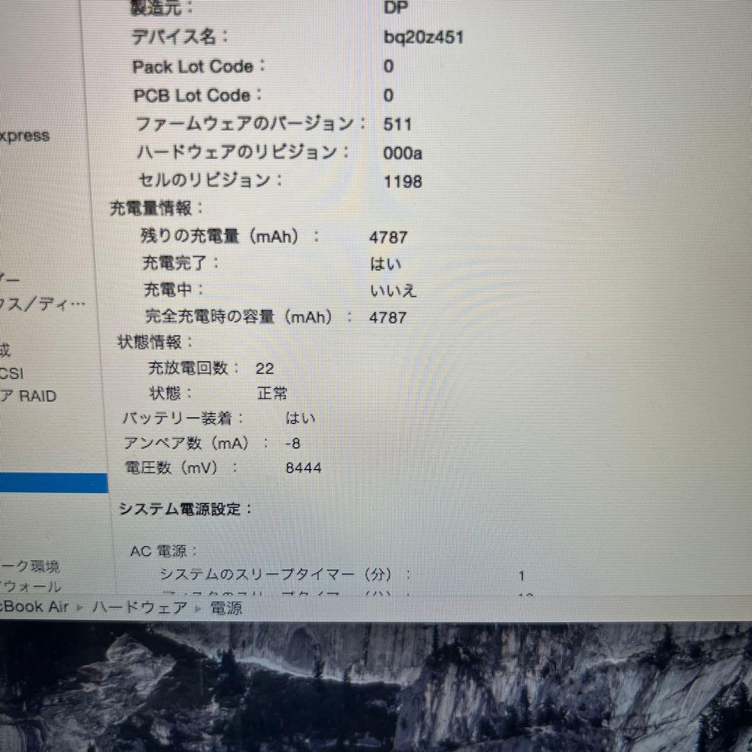 【美品】MacBook Air 11inch Early 2014 充電器付