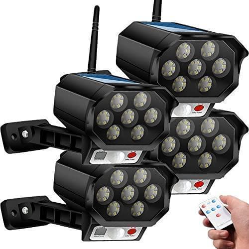 ダミーカメラ　4台　ソーラーライト led  防犯カメラ　ソーラーパネル