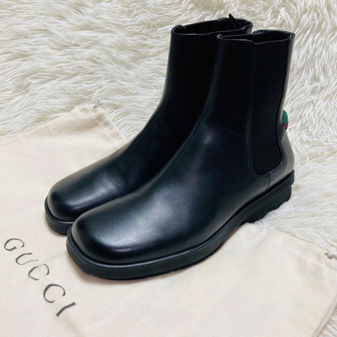 GUCCI グッチ　シェリーライン　サイドゴアブーツ　ブラック　36