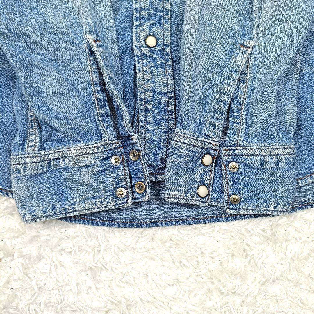 BLUE BLUE × HTC フラワースタッズ デニム ウエスタンシャツ L