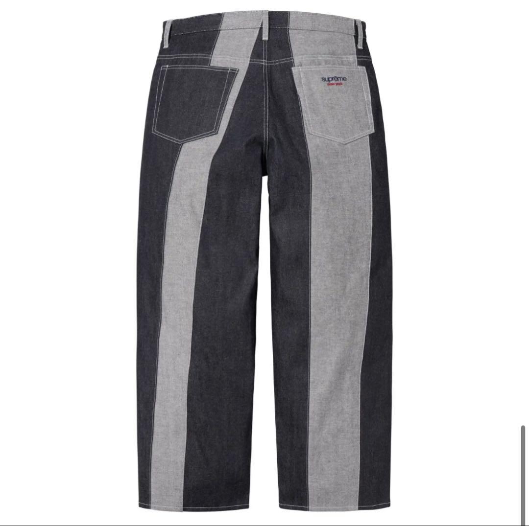 【美品】Supreme Paneled Stripe Baggy Jean 32