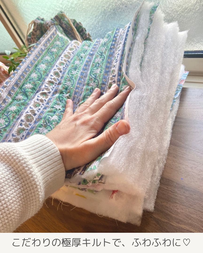 【ERINApage】インド綿2wayトートバッグ　大容量バッグ