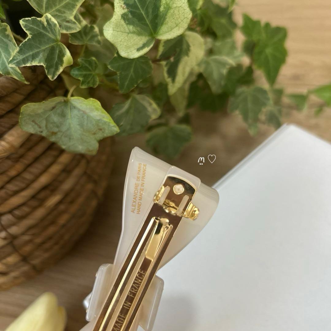 アレクサンドルドゥパリ　スワロフスキーリボンバレッタ　髪留め　ヘアアクセサリー