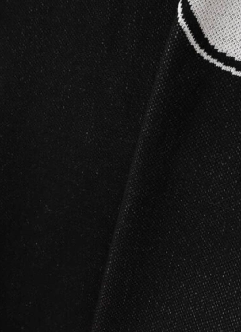 新品 パーリーゲイツ ジャックバニー ゴシックロゴWジャガードニット(6)LL黒