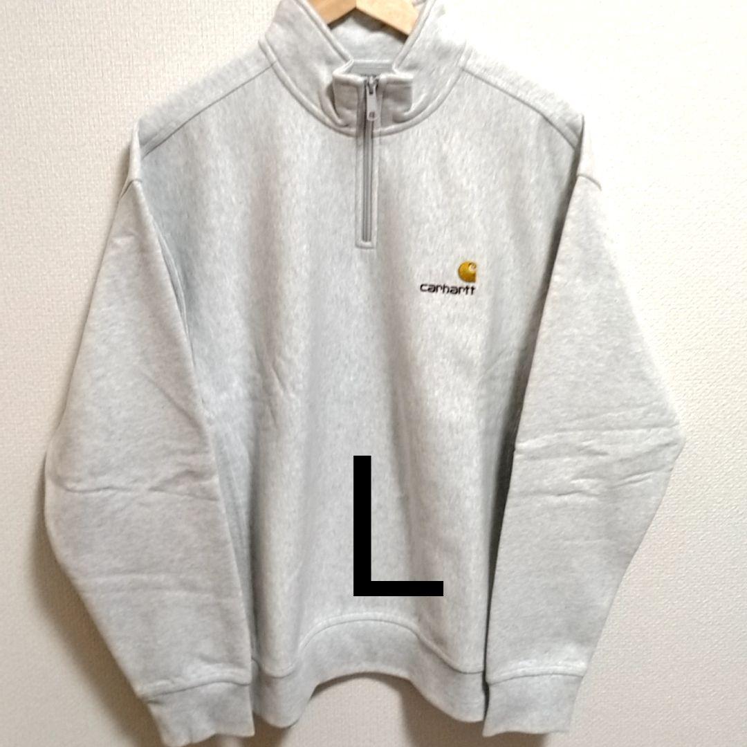 カーハート　Ｌ　ハーフジップ　アメリカン　スクリプト　スウェットシャツ　グレー
