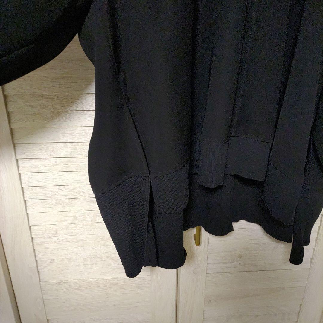 ENFOLD エンフォルド　ダブルサテン　バルーンスリーブ　プルオーバー 黒