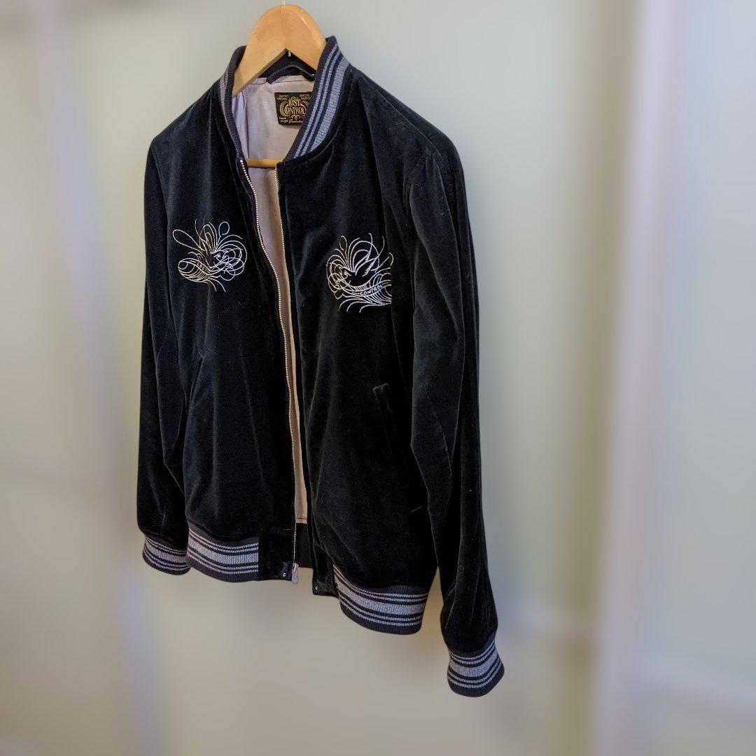 最終価格】LOST CONTROL ベロア刺繍スカジャン　黒　M