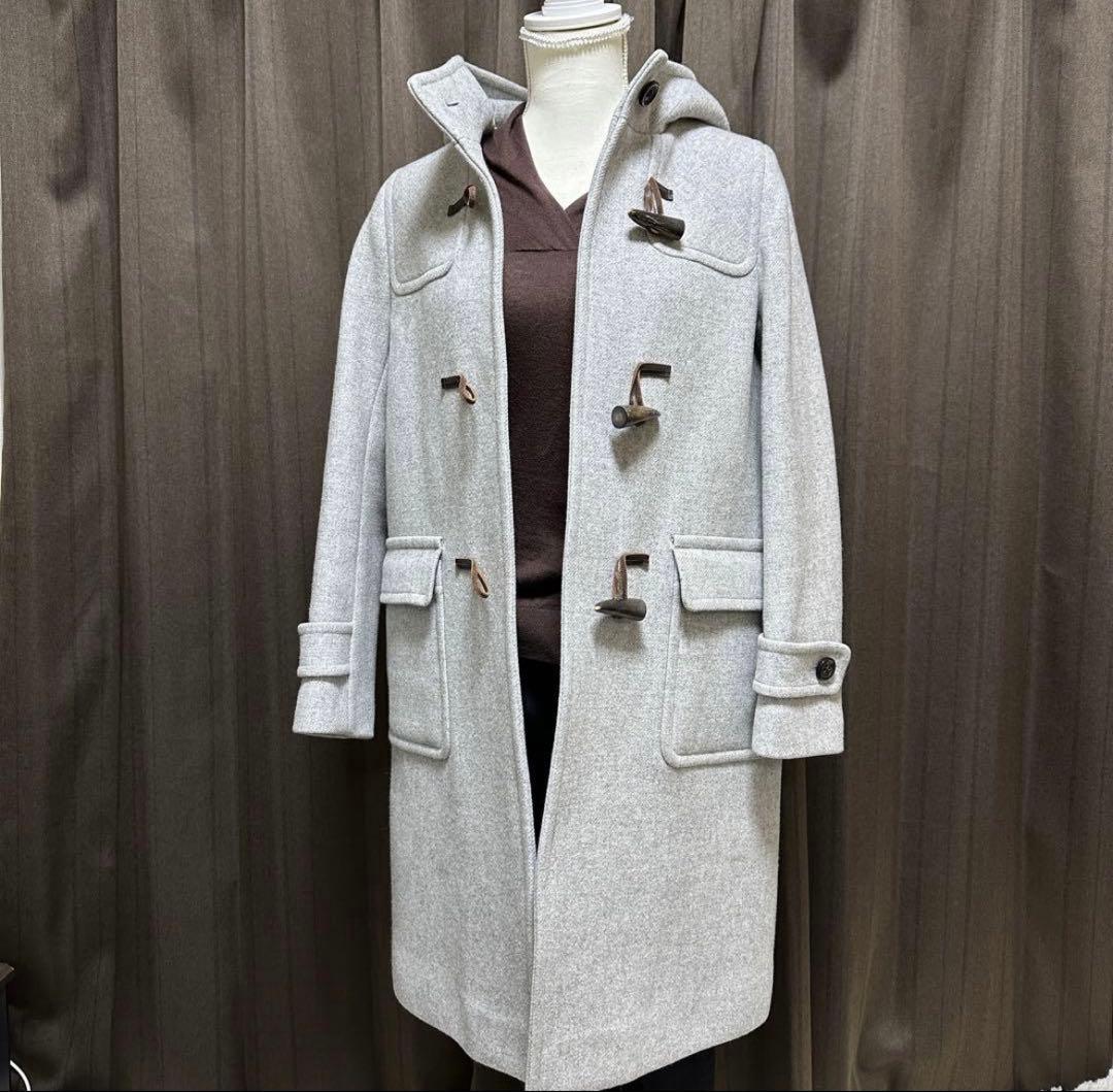 【美品】グリーンレーベルリラクシング CB ダッフルコート ロング グレー Ｌ