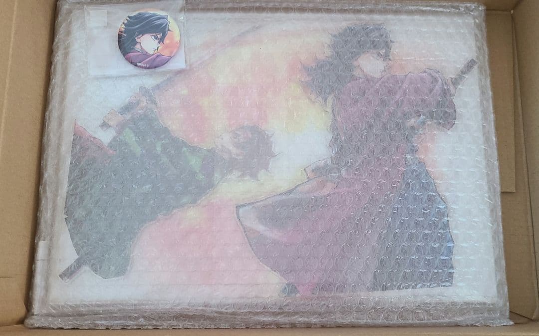 鬼滅の刃 「繋ぐ」義勇と炭治郎　A賞　ビッグアクリルスタンド　F賞　義勇缶バッジ