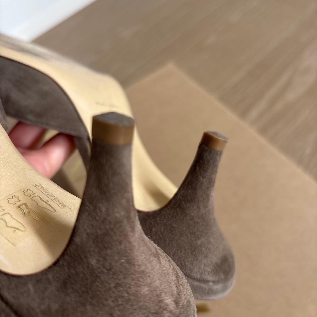 ドゥーズィエムクラス　グレー ポインテッドトゥ ミュール