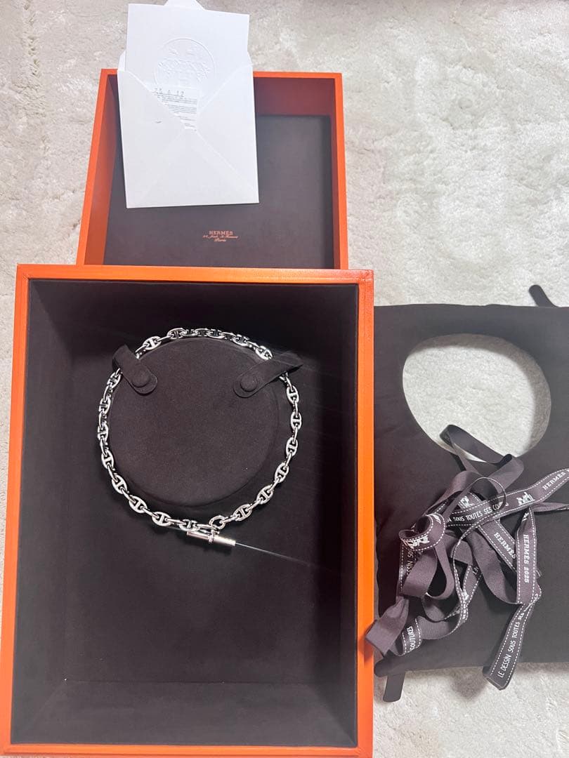 【新品未使用】エルメス　シェーヌダンクルネックレス43コマ入手困難品