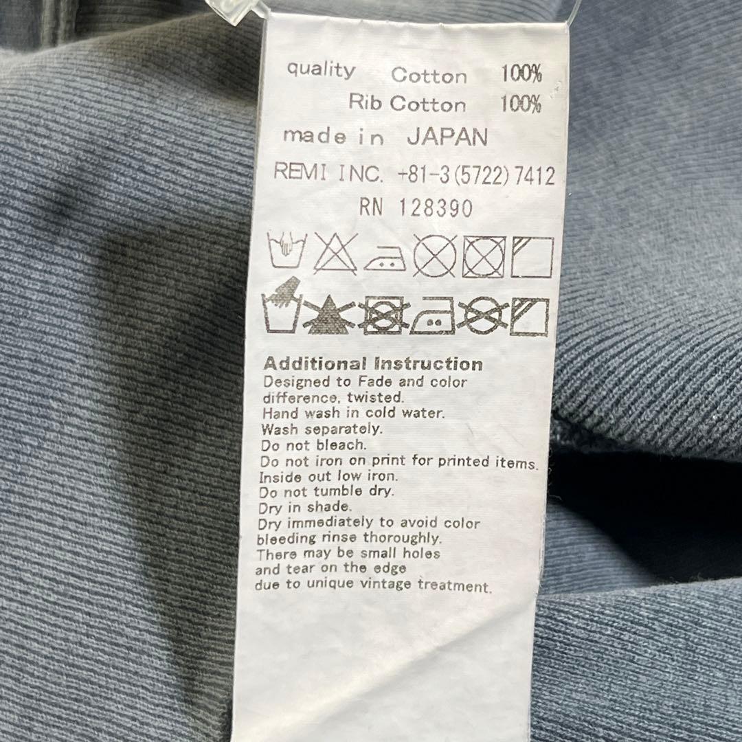 REMI RELIEF 両Vガゼット　スウェット　ヴィンテージ加工　L 日本製