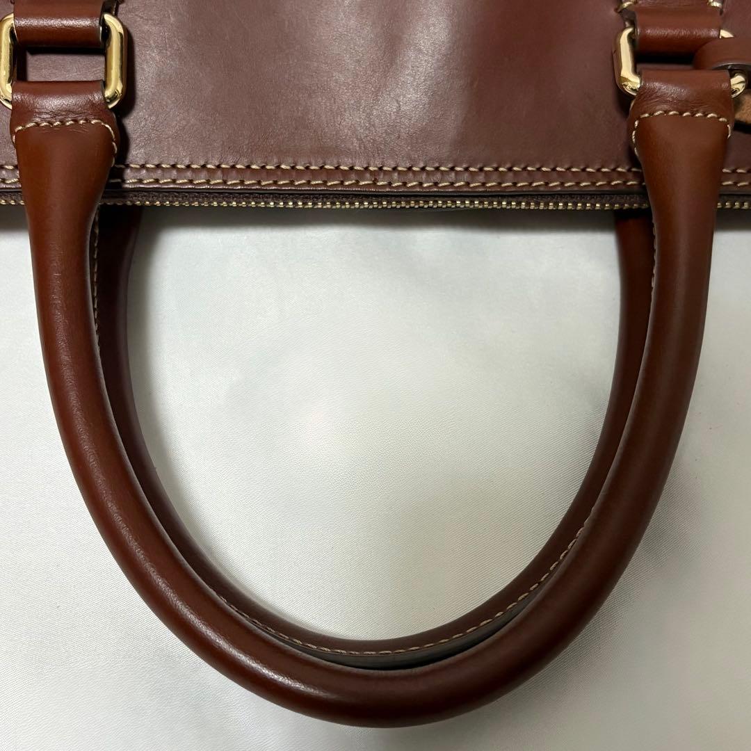 美品 SHIPS別注 ボルドリーニ セレリア 2way ビジネスバッグ A4 茶