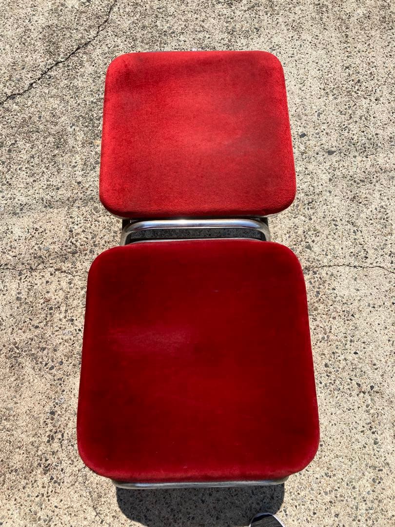 No.185 ゲームセンター　アーケード　チェアー　ゲーセン椅子(赤)2脚セット