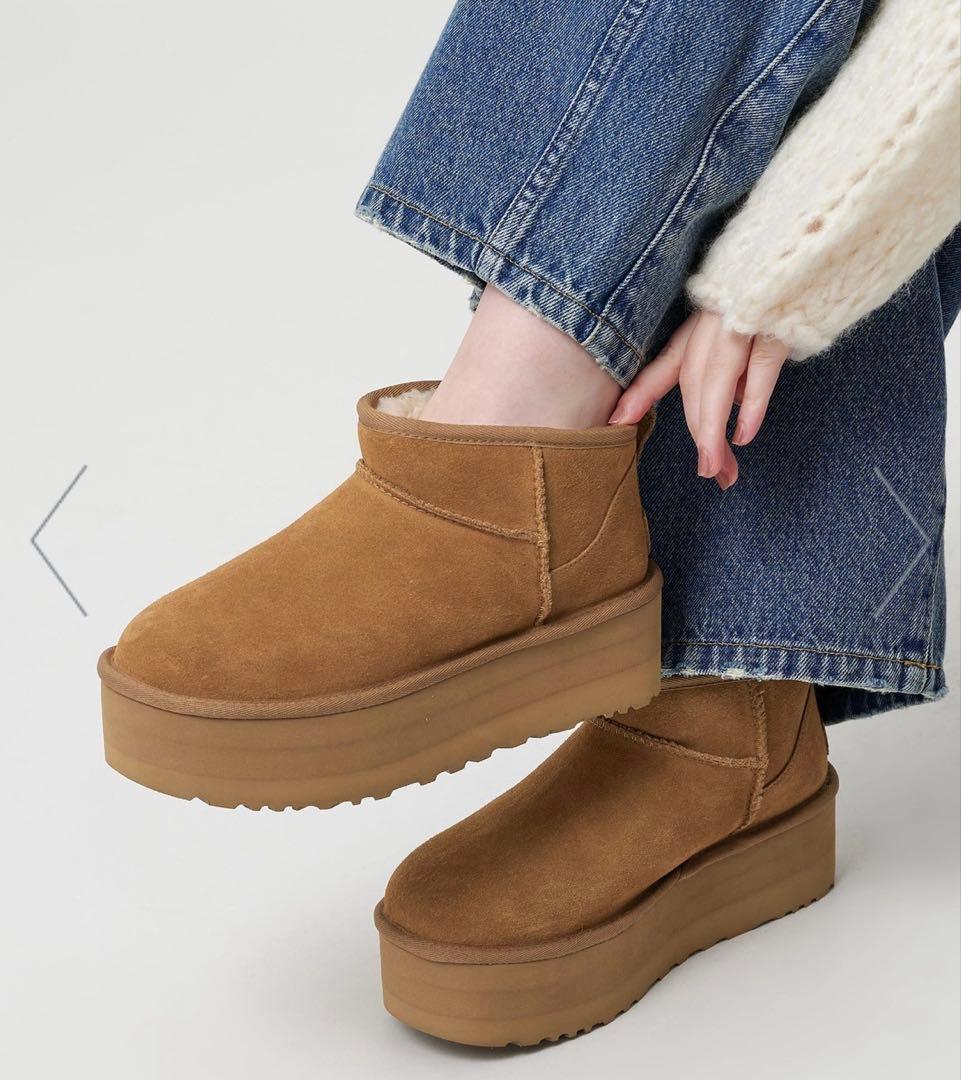 UGG レディースブーツ クラシックウルトラミニプラットフォームブーツ 24cm