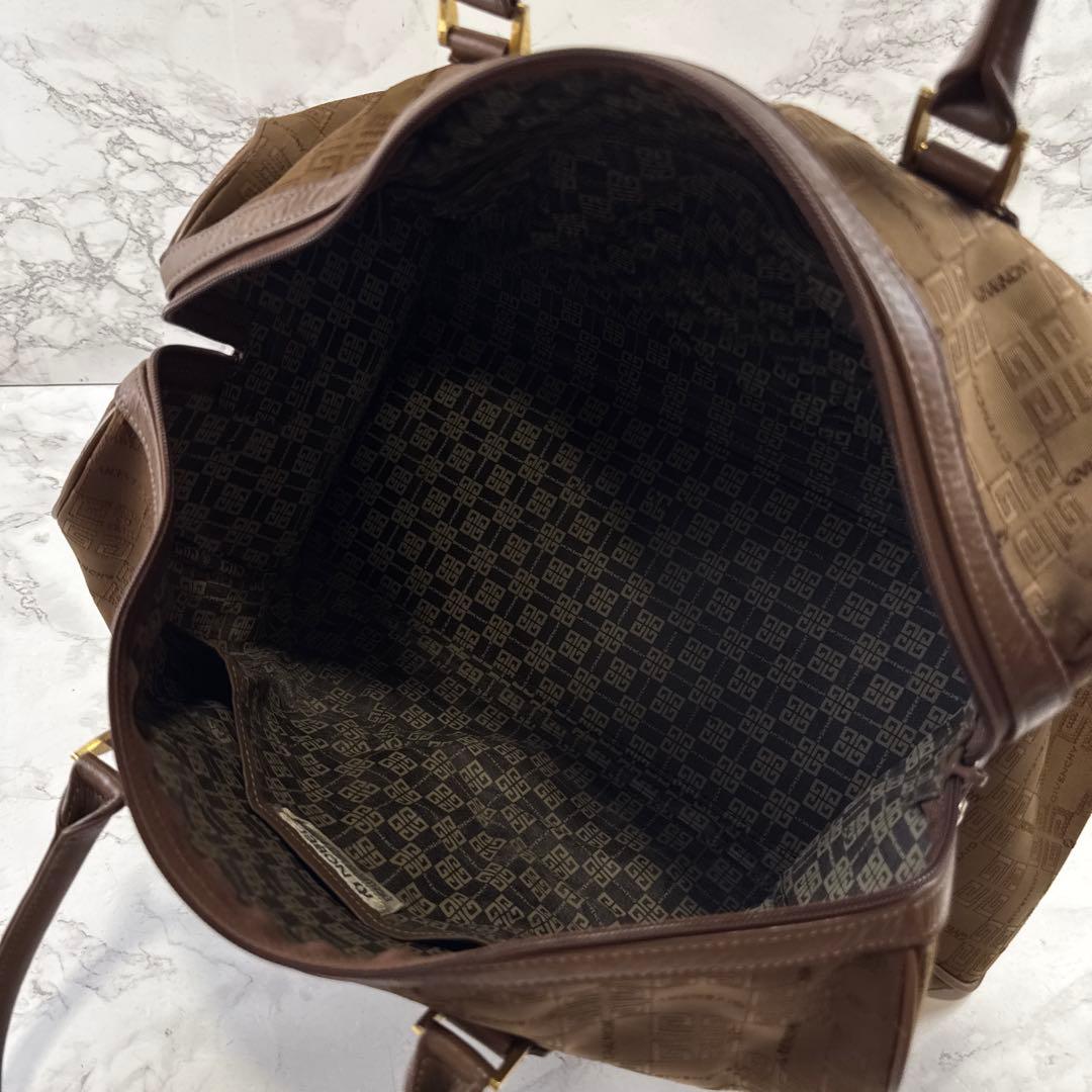 デッドストックGIVENCHY ジバンシィ 総柄ジャガード×本革 ボストンバッグ