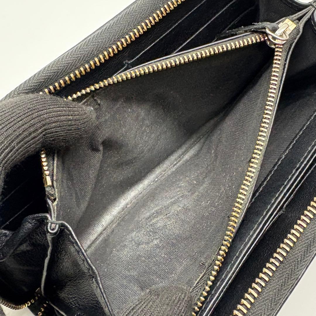 GUCCI グッチ　長財布　ラウンドファスナー　シマ