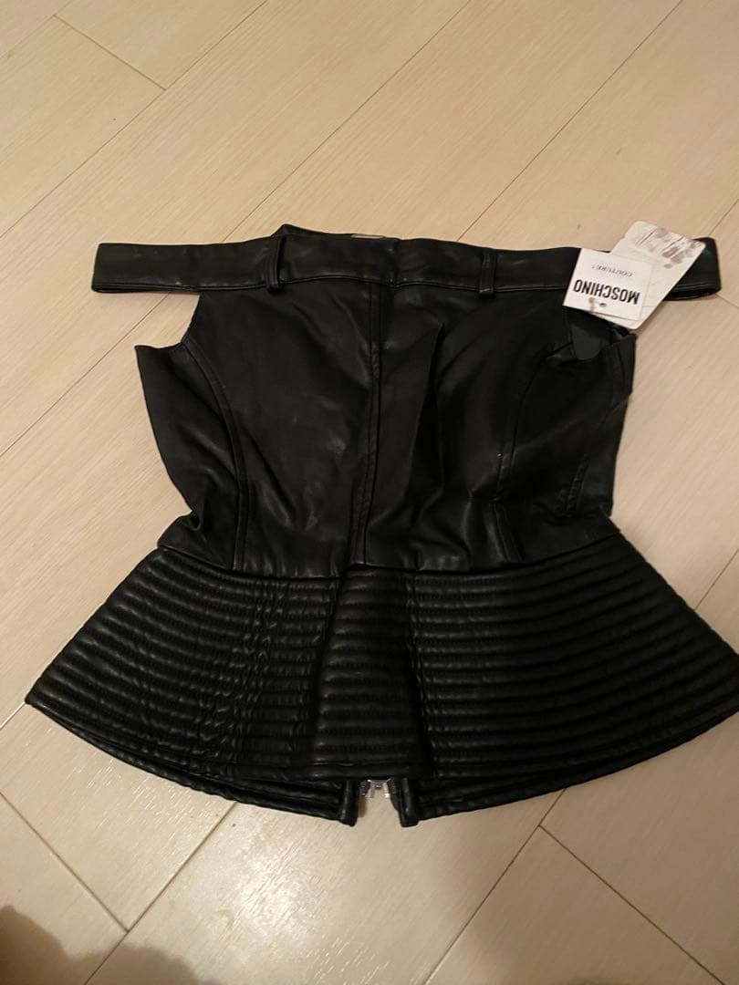 MOSCHINO ブラック コルセット風 トップス