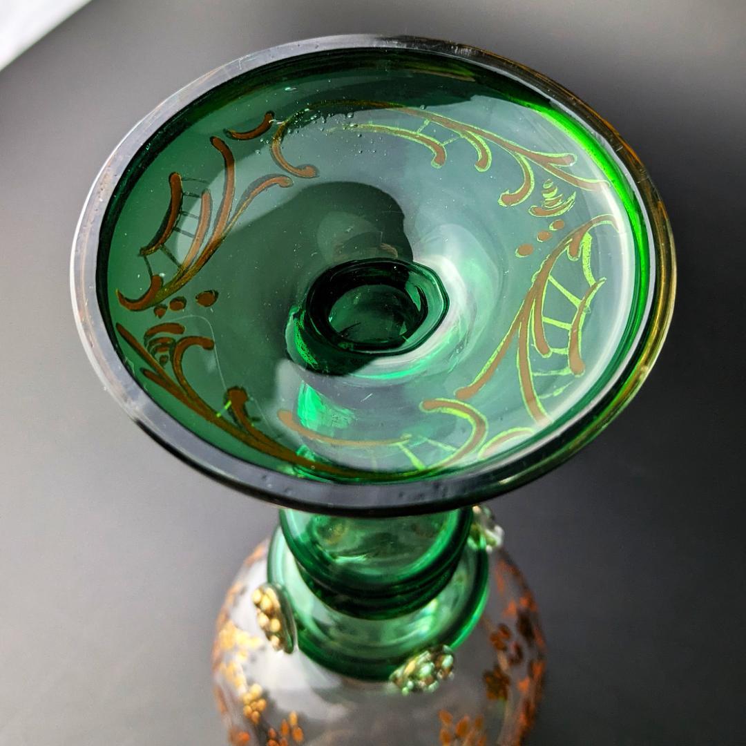 モーゼル金彩ルネサンス調ゴブレット3客 希少ヴィンテージ ボヘミア皇室御用達美品