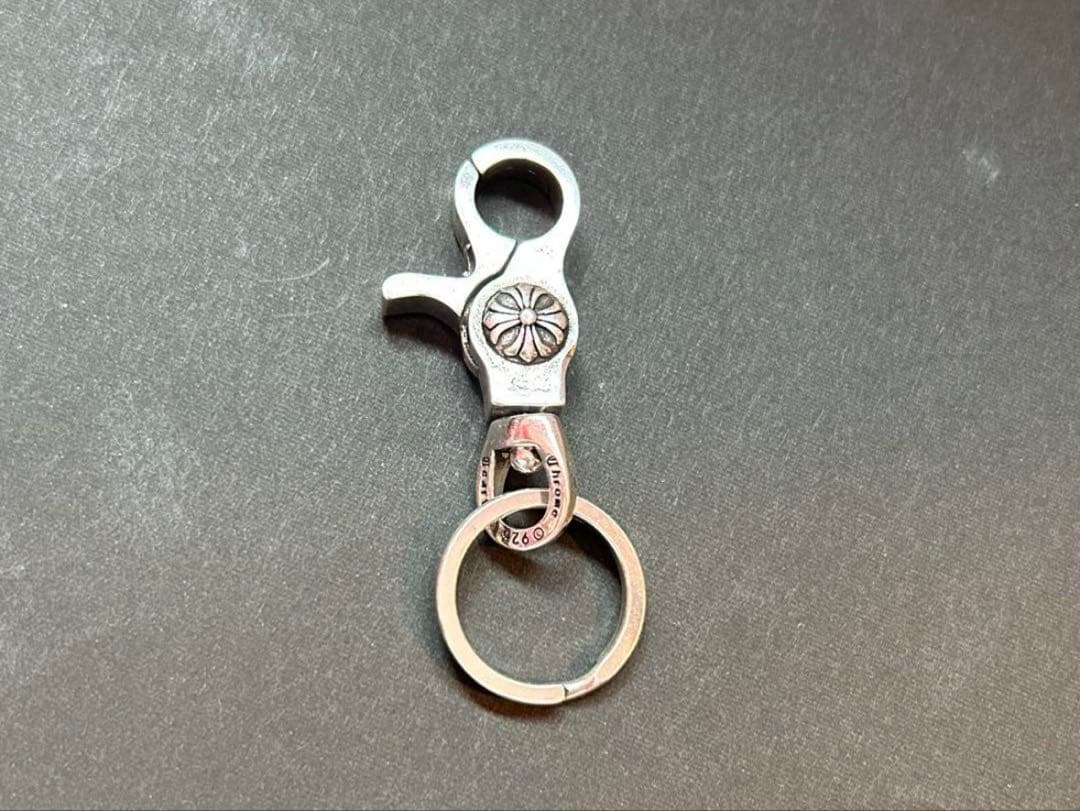 シルバー 925 クロス キーチェーン キーリング キーホルダー フック