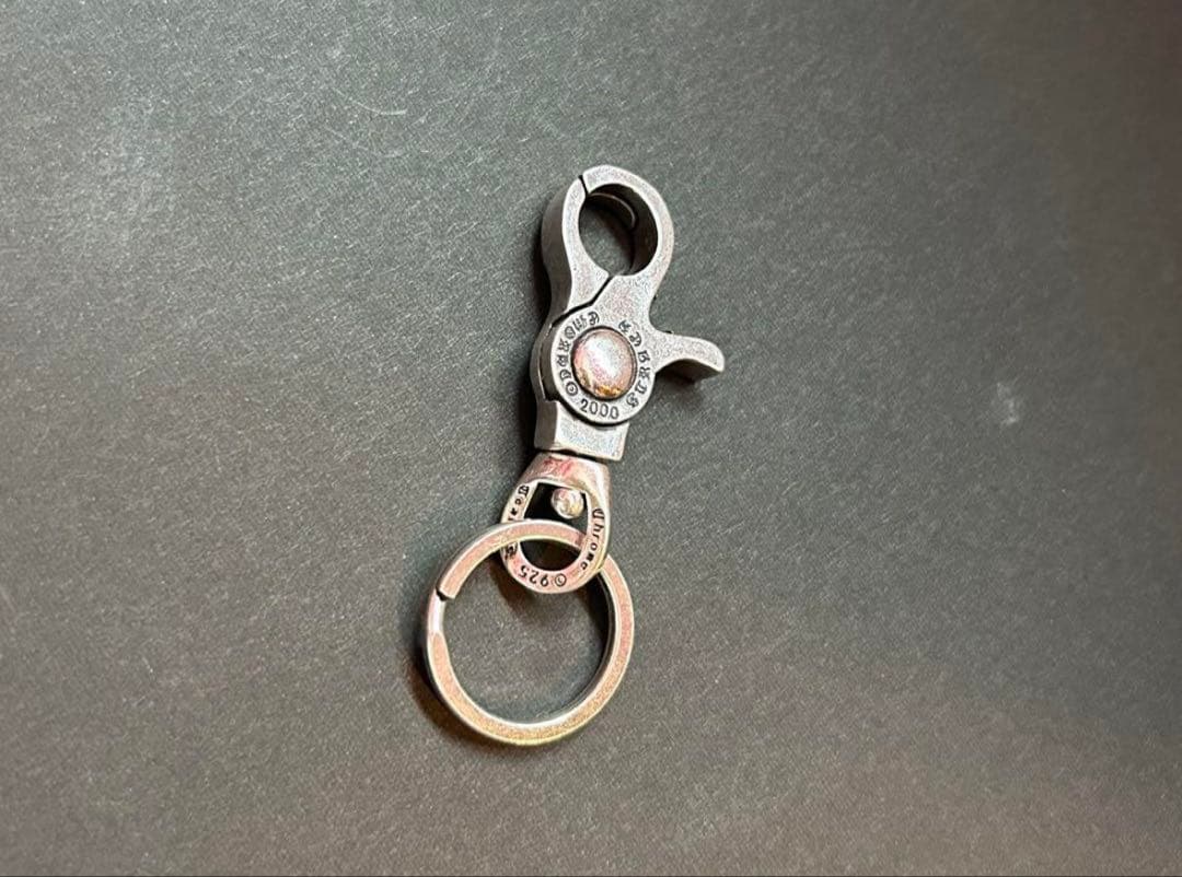 シルバー 925 クロス キーチェーン キーリング キーホルダー フック