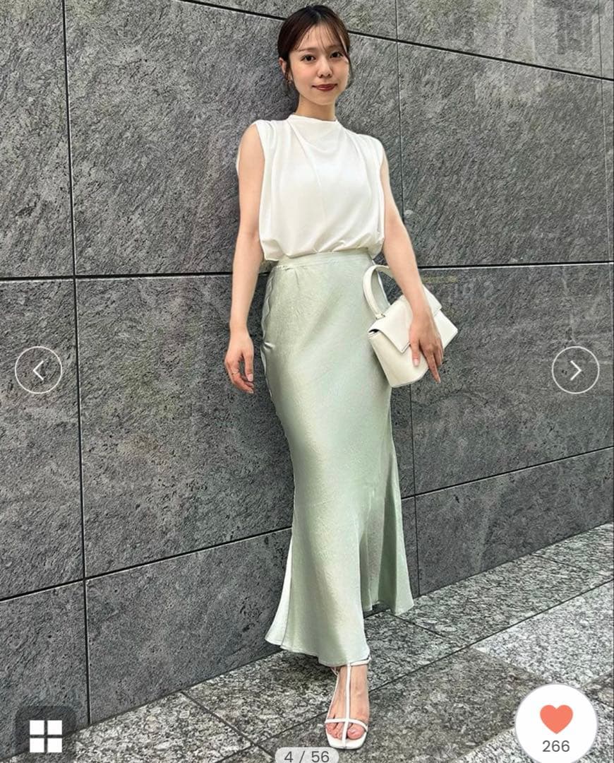 【未使用】2025✨️希少✨アニュアンス アセテート サテン ナロー スカート