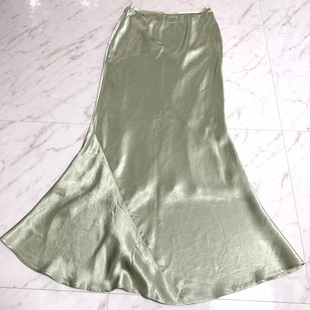 【未使用】2025✨️希少✨アニュアンス アセテート サテン ナロー スカート