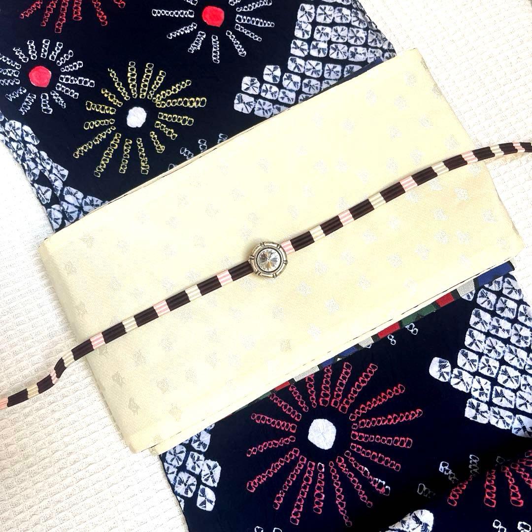 有松鳴海絞り 手蜘蛛しぼり浴衣 濃紺×白地 菊繋ぎ 一部しつけ付き 美品