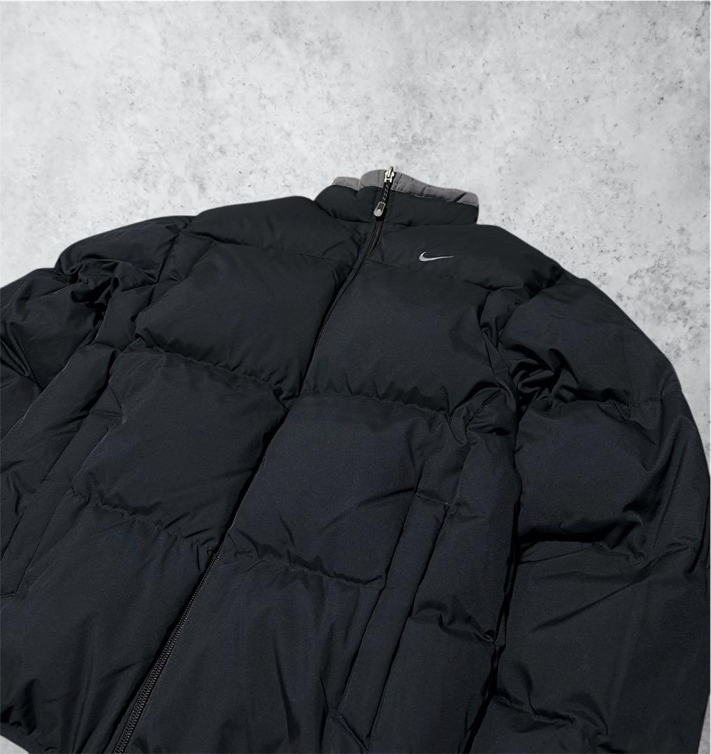 00s NIKE ナイキ リバーシブル 刺繍ロゴ ダウンジャケット 肉厚 短丈