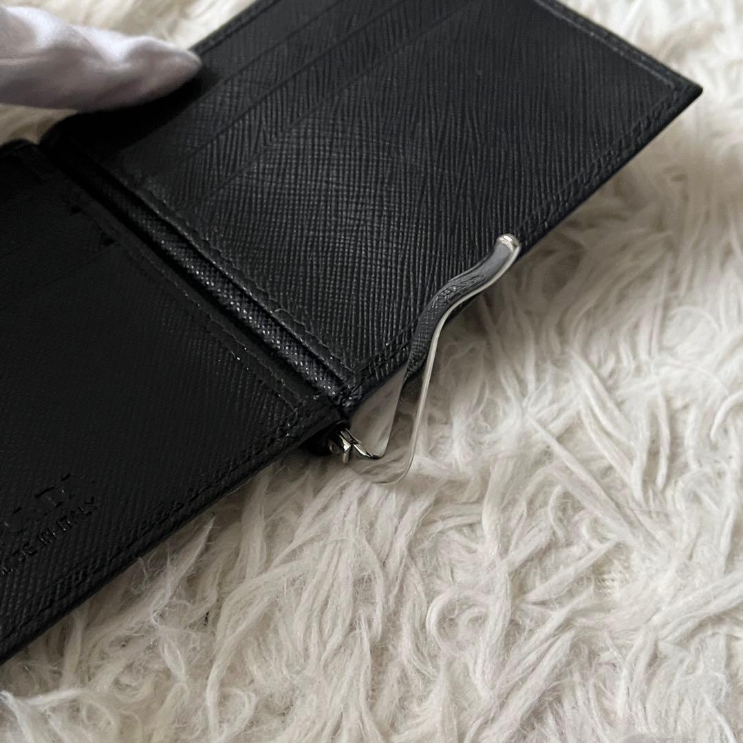 未使用品✨PRADA プラダ　マネークリップ　三角ロゴ　レバ　2MN077 黒