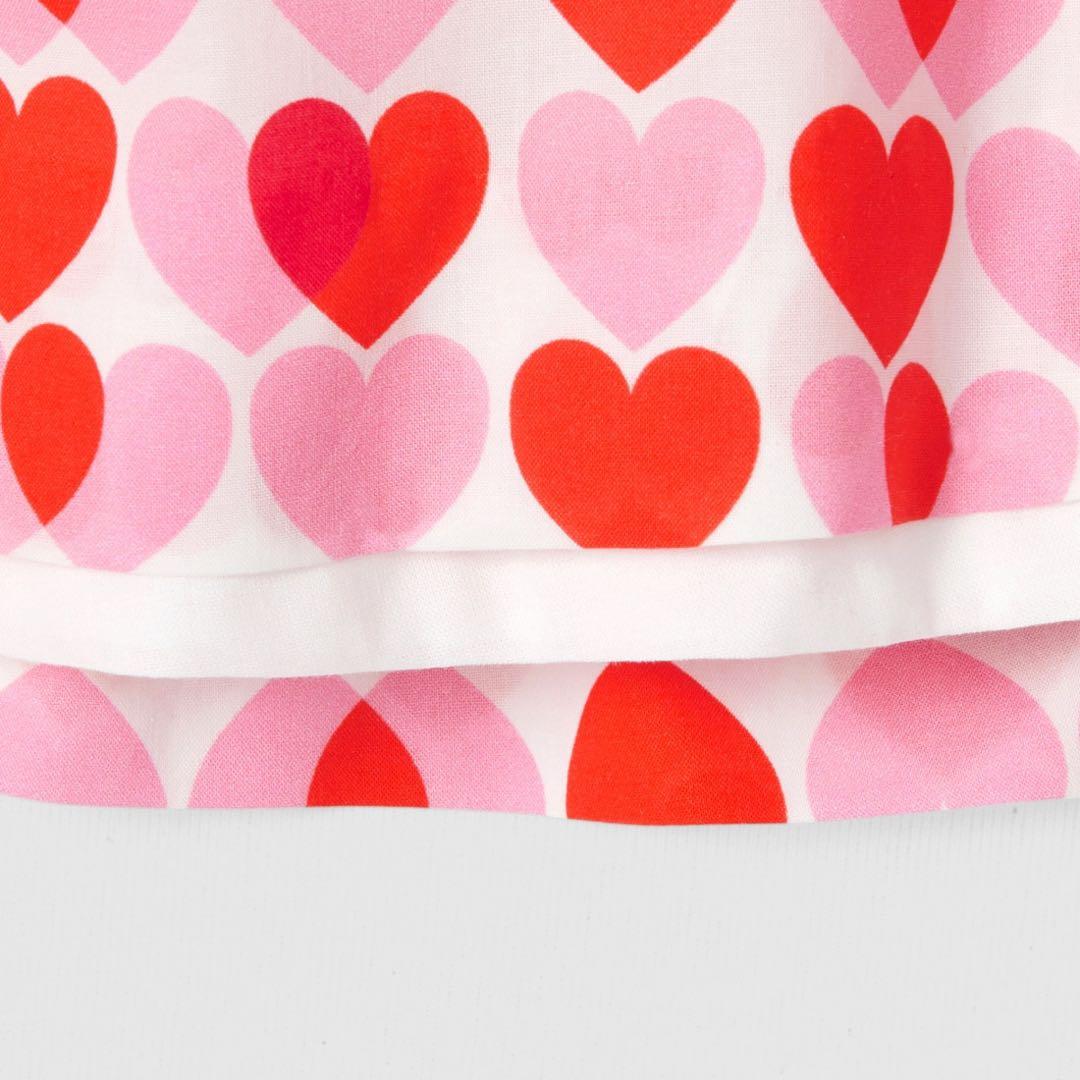 【amao】jacadi 衿付きワンピース　ハート柄　セットアップ　18m