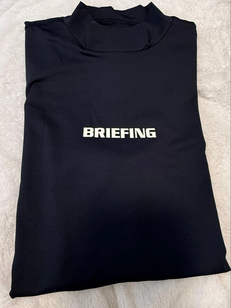 BRIEFING ネイビー ハイネック半袖シャツ