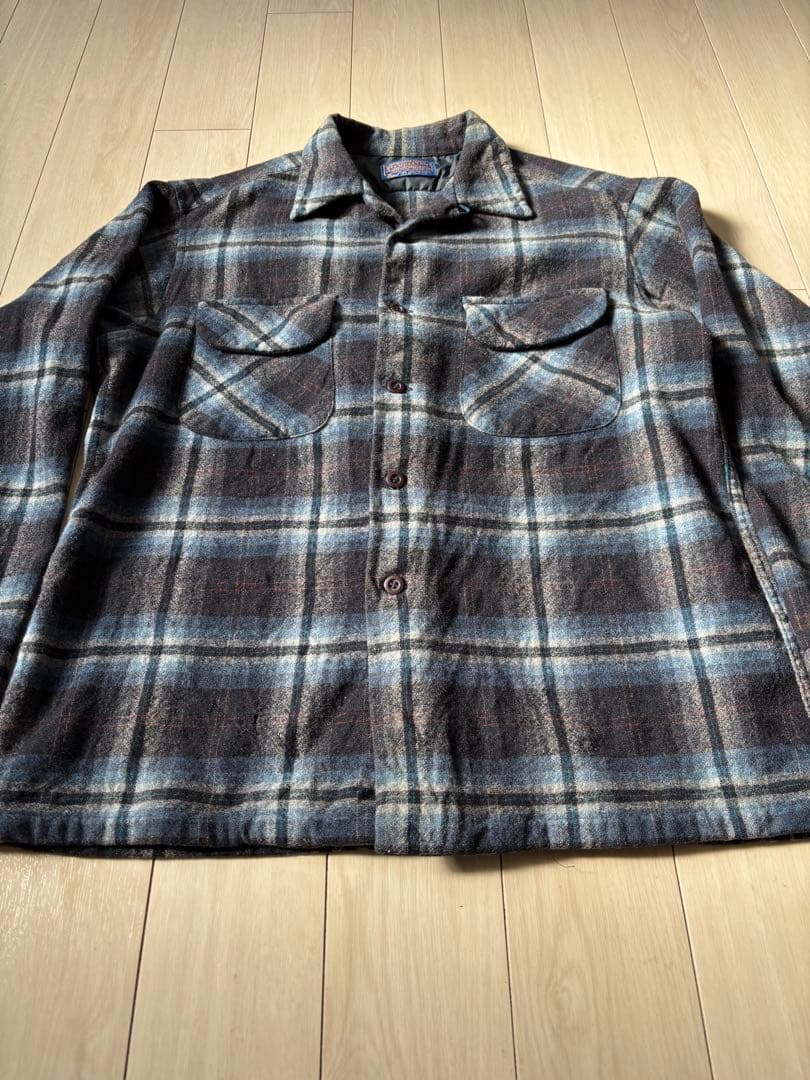ね*こ様 300円スタート　ペンドルトン　ボードシャツ　高配色　ブラック　ブルー
