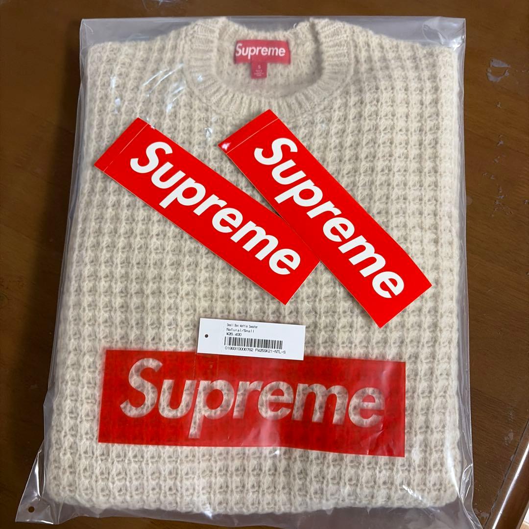Supremeスモールボックスロゴ　ワッフルセーター
