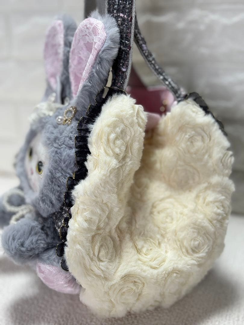 黒*こ様 コヤンイサムチョン　ハンドメイド　ファーバッグ　ギムくん　グレーうさぎ
