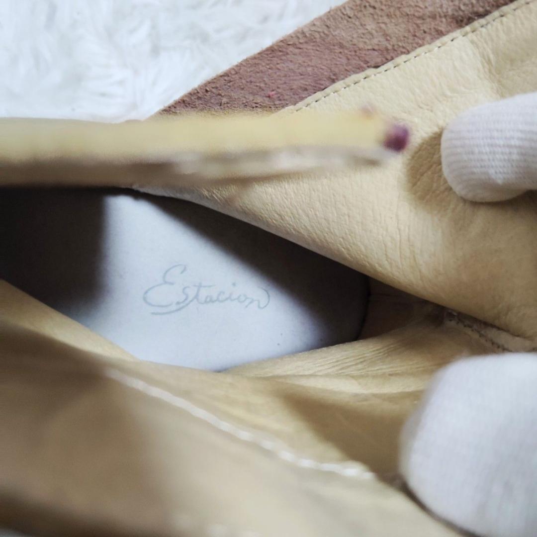 エスタシオン レザーサイドジップブーツ最終価格 L 24〜24.5 花モチーフ