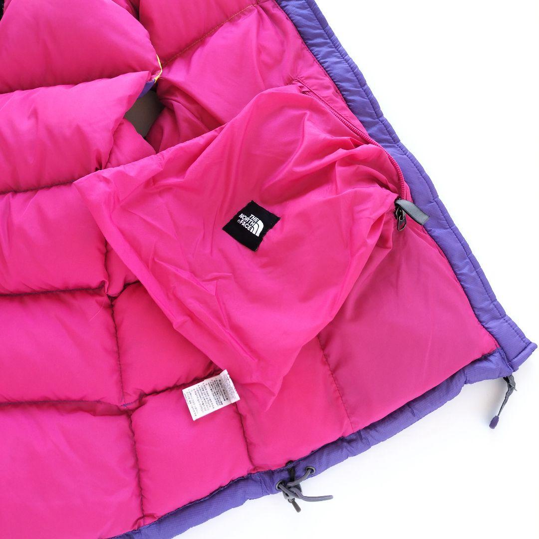 ノースフェイス ヌプシ ダウンベスト 700フィル パープル イエロー【Ｍ】