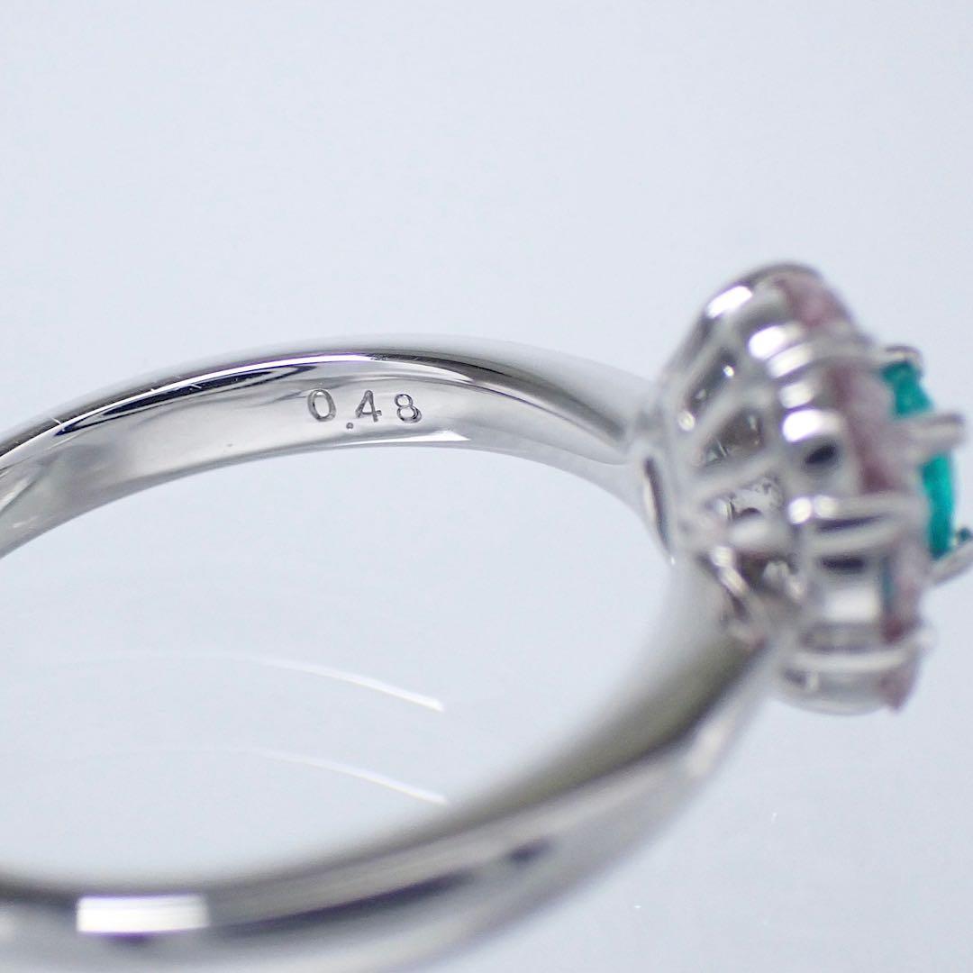 GIA ブラジル産　パライバトルマリン×ピンクダイヤPt900 リング　指輪