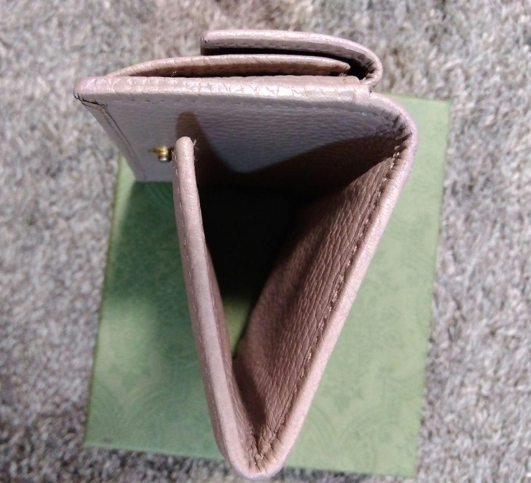 GUCCI ミ二財布 レザー 三つ折り財布 GGマーモント