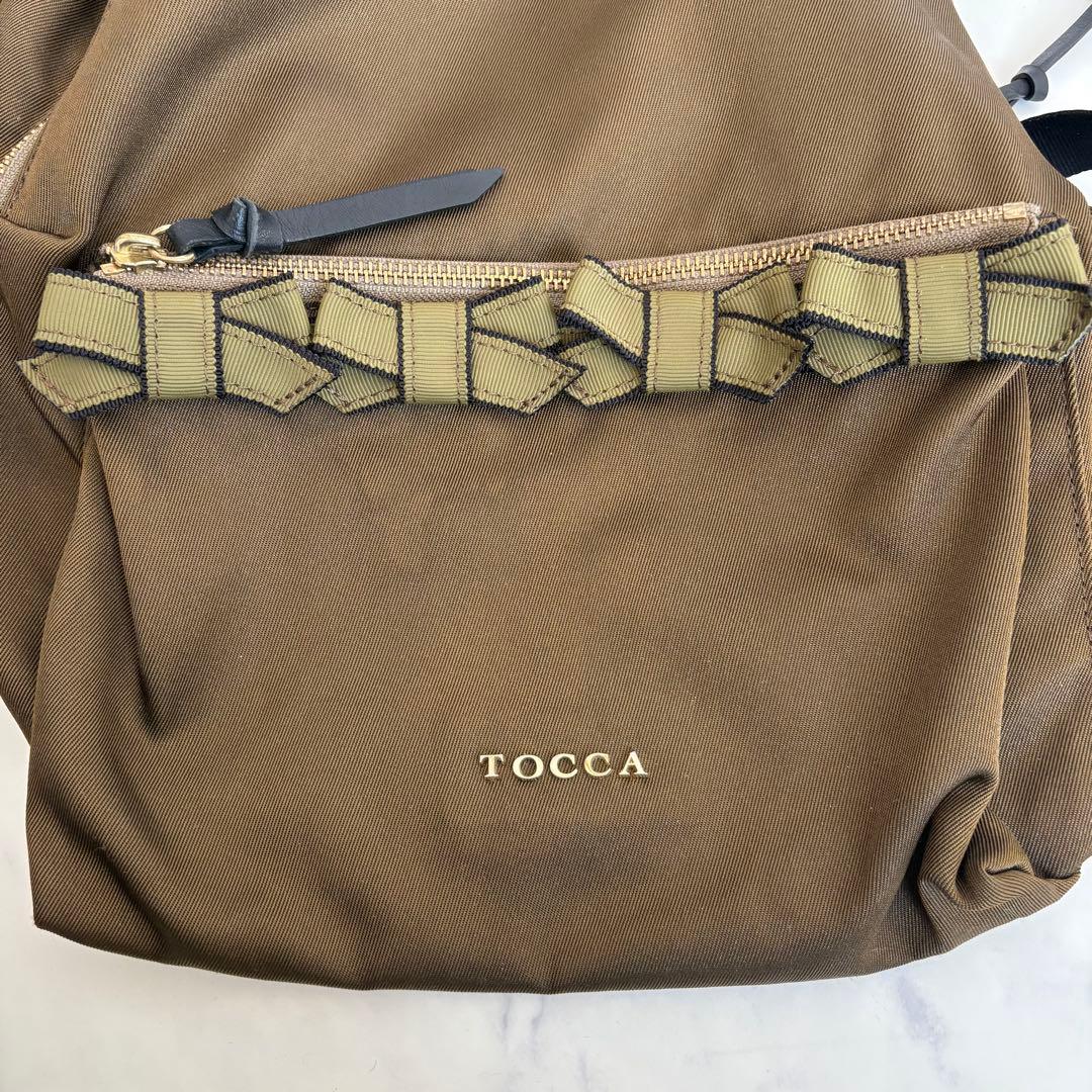 美品 TOCCA トッカ リボン リュック 定価2.7万円バックパック カーキ