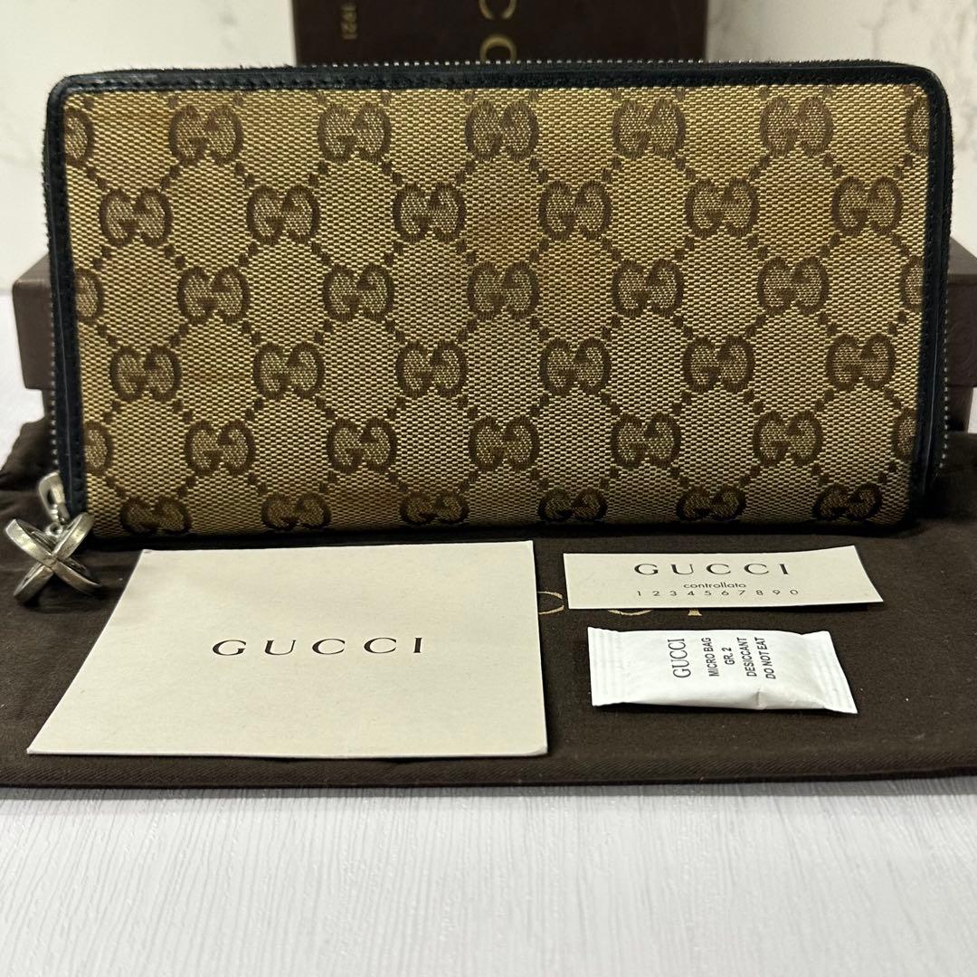 新品同様‼️ グッチ　GUCCI 財布　長財布　GGキャンバス ラウンドファスナー