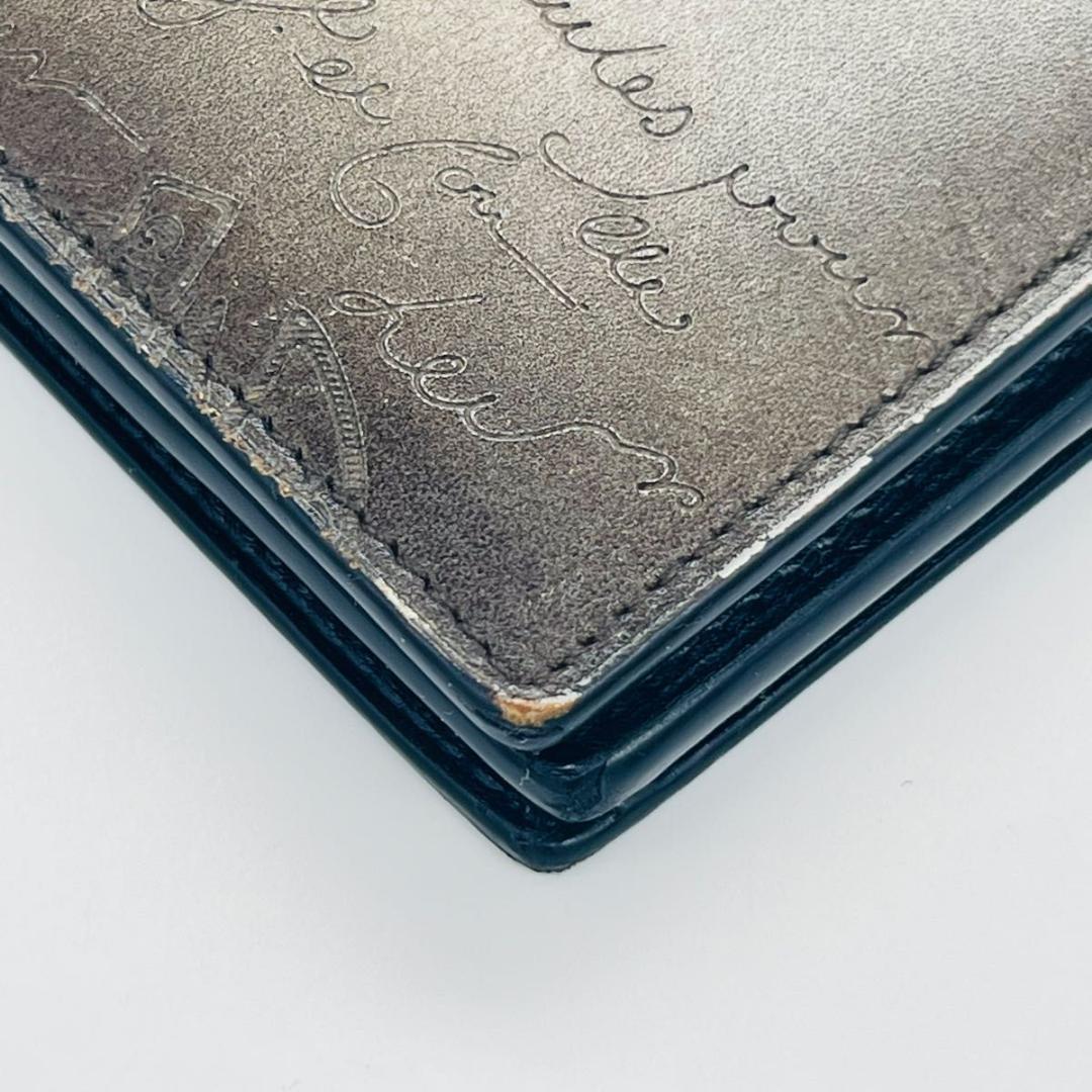 ベルルッティ カリグラフィ　小銭入れあり 長財布 カーキ　ブラック レザー