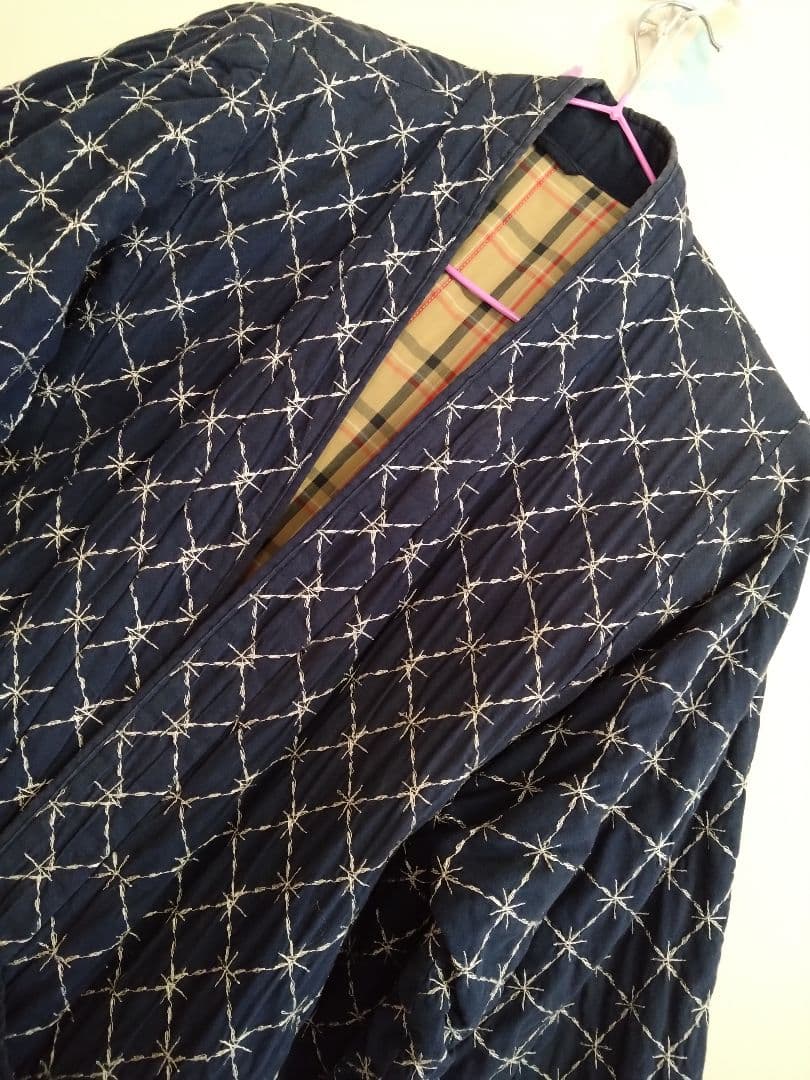 珍品　アンティーク　味わいある　ハンドメイド風　刺し子風　お洒落　羽織り