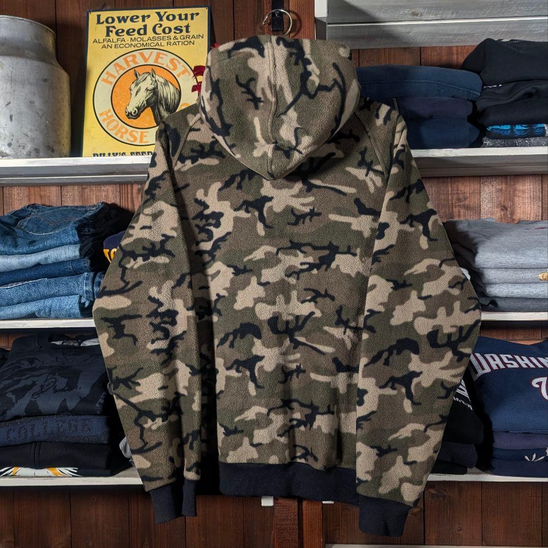 00s　old　Carhartt　タイガーカモ　ジップパーカー　ワンポイント刺繍