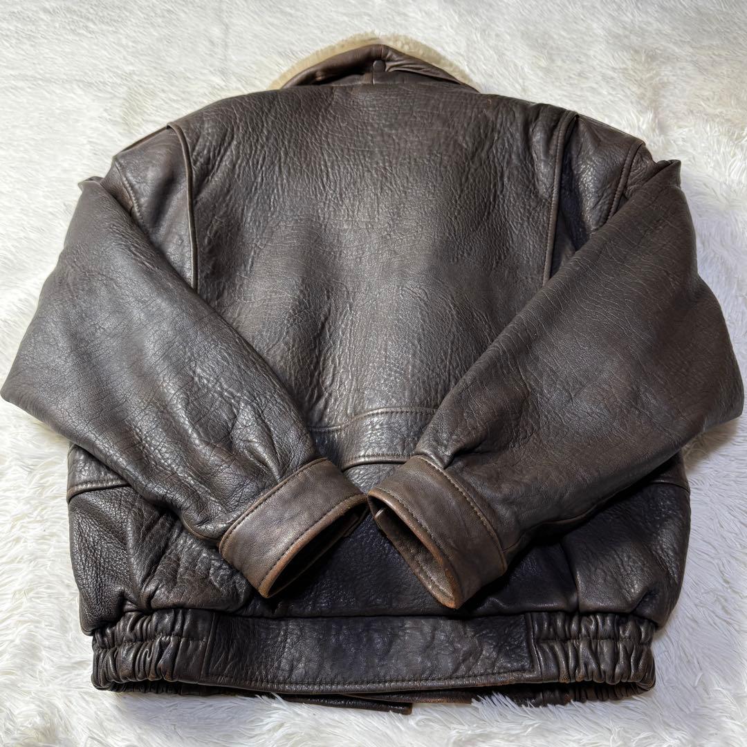 【90s】G-1 ラムレザー フライトジャケット L 襟ボア・ライナー付き完品