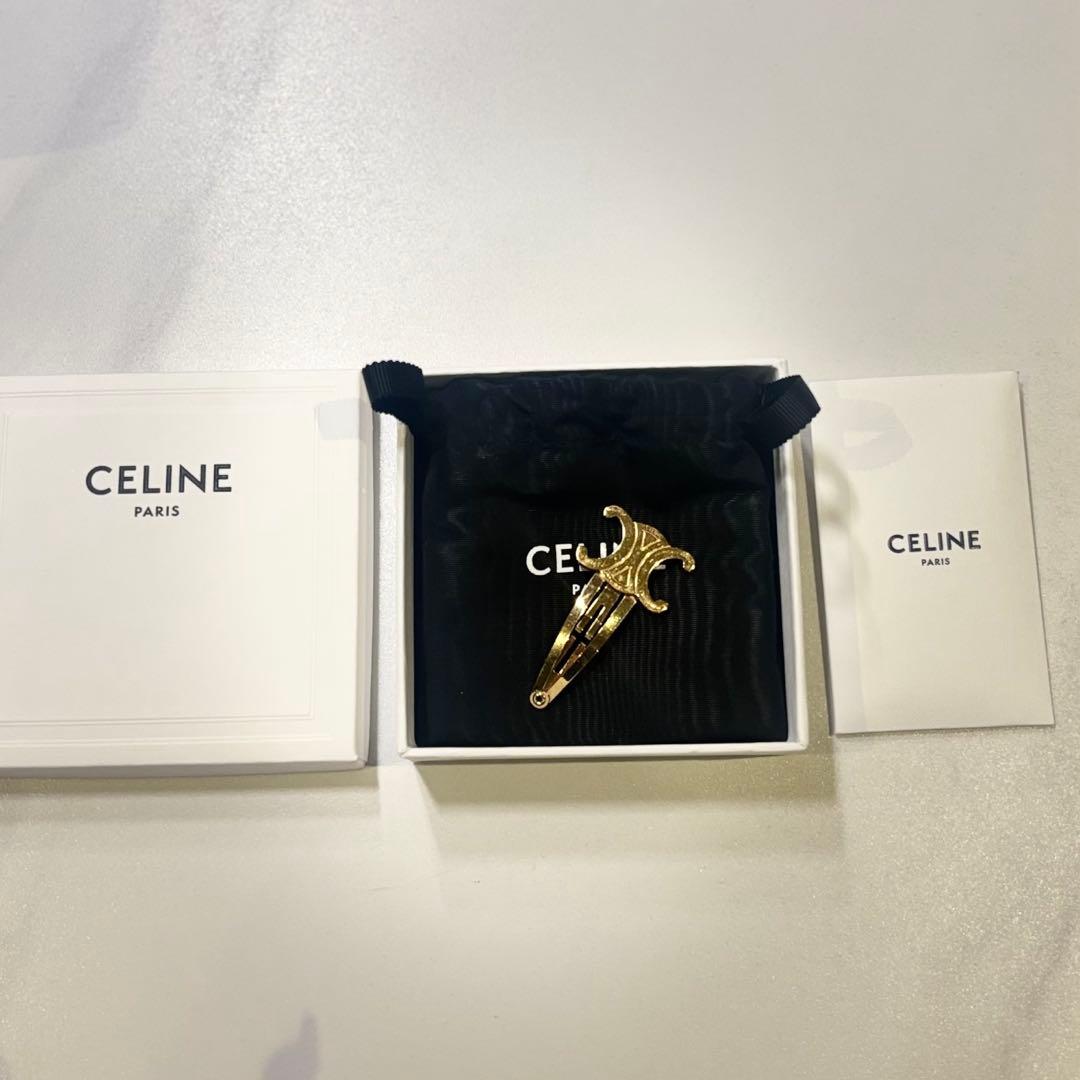 CELINE ゴールド ヘアピン 巾着付き