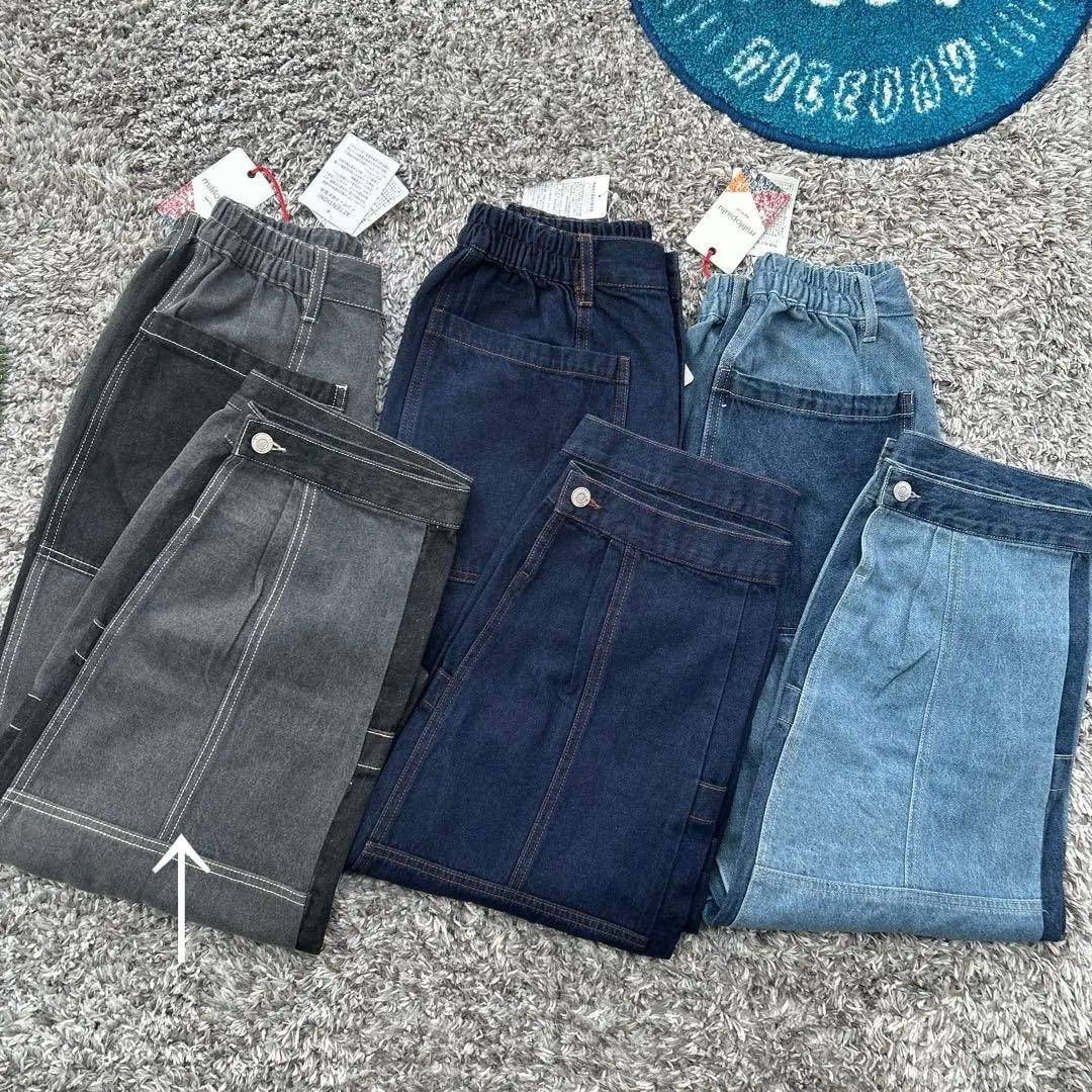 シェリーさん リビルドパッチポケットデニムパンツ GLAY MIX