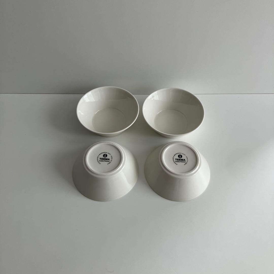 イッタラ　アラビア　ダブルネーム　ティーマ15cmボウル　ホワイト４枚