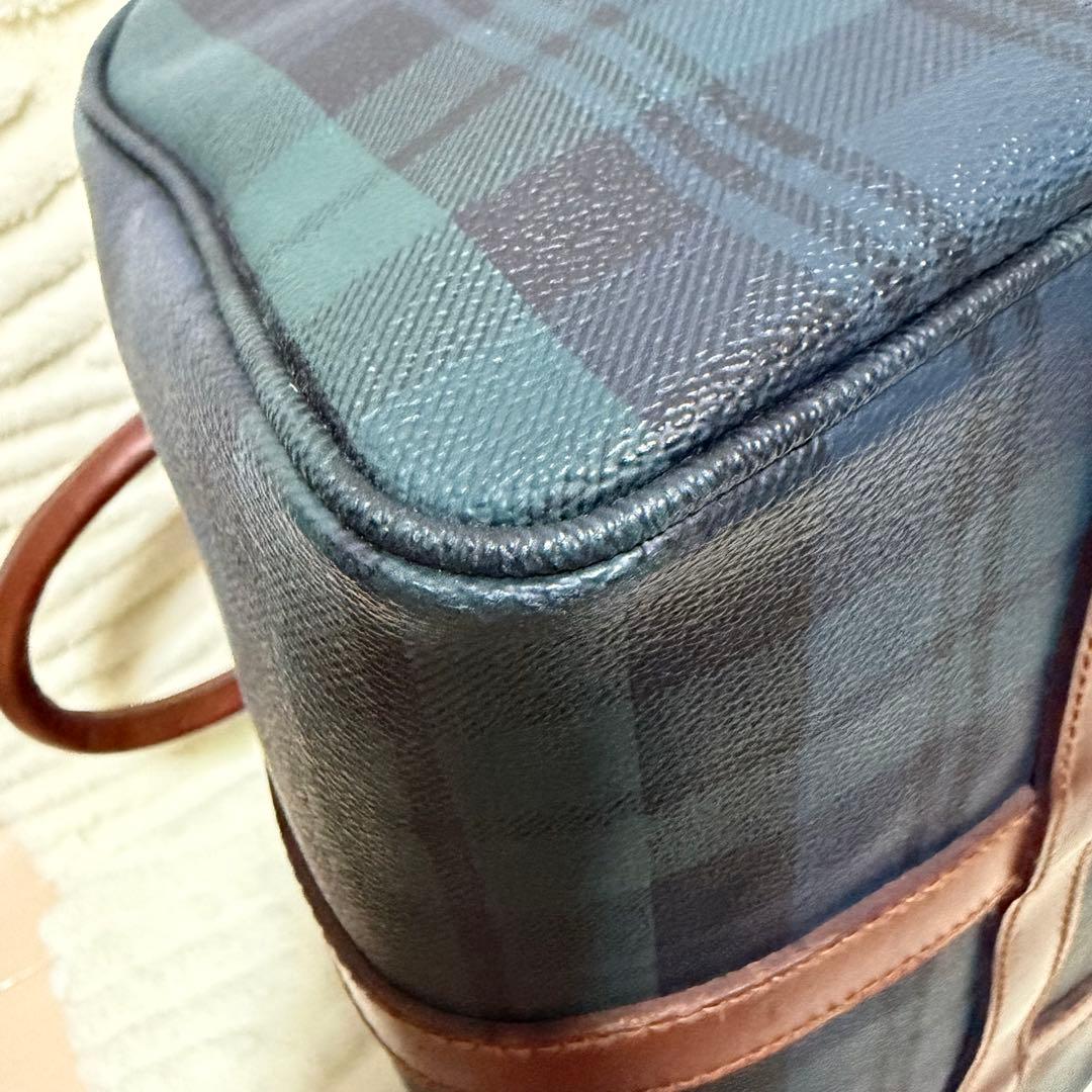 ✨️美品✨️ポロラルフローレン ミニボストン PVCレザー タータンチェックグリーン