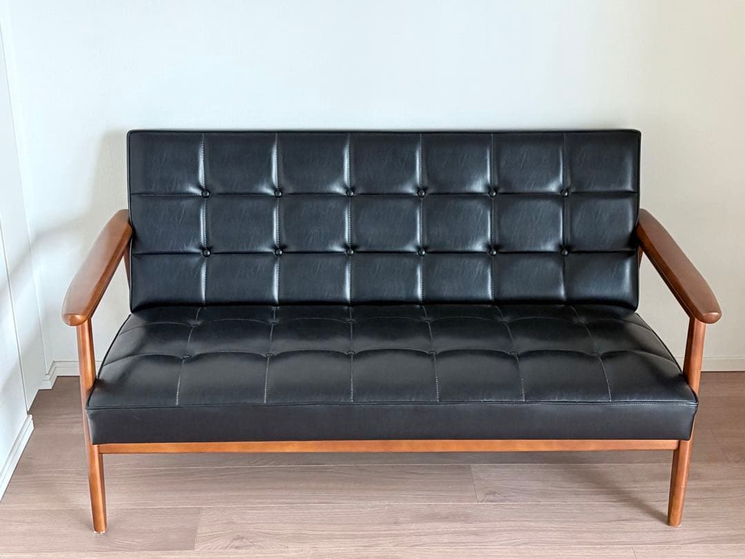 カリモク60 Kチェア2シーター ブラック　2人掛けソファ